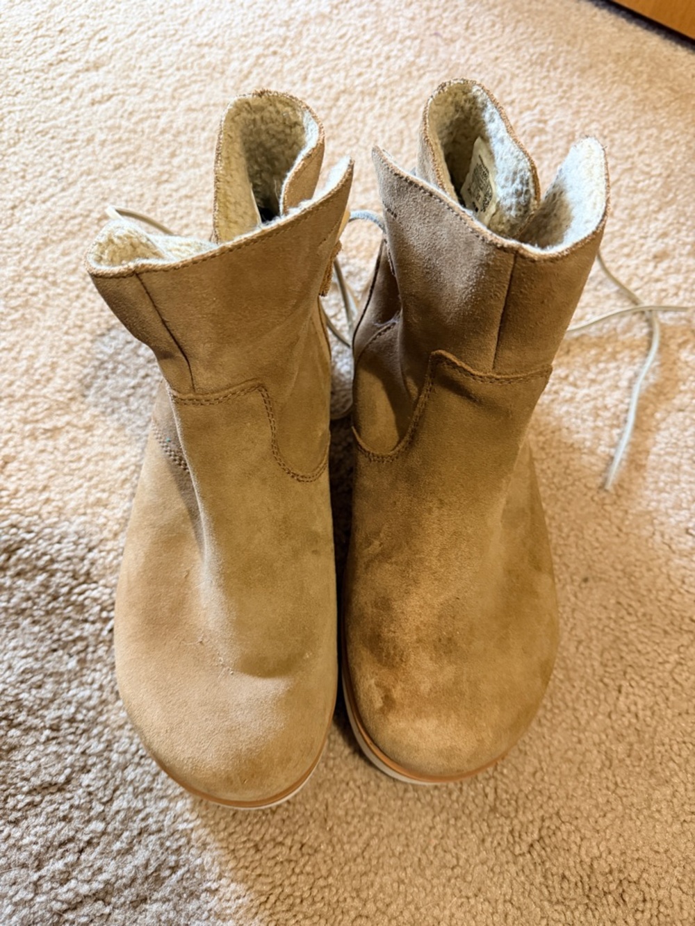 Merrell Juno Bluff Polar Faux Fur Lined Waterproof Camel Ankle Boots Size 8